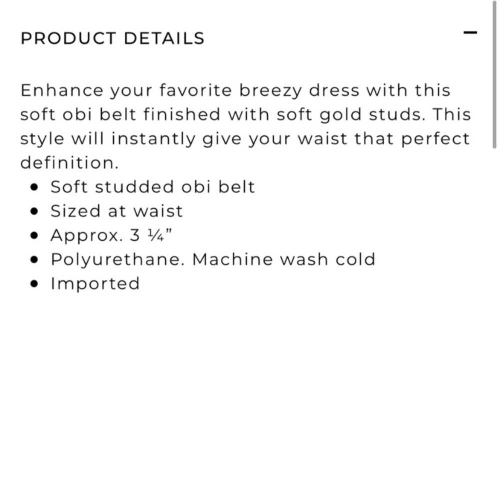 WHBM soft studded tan obi belt - Picture 2 of 7